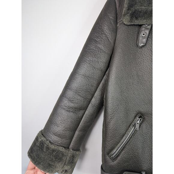 Zara Faux Leather Biker Moto Double-Faced Jacket - Picture 2 of 12